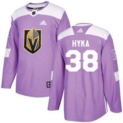 Adidas Vegas Golden Knights #38 Tomas Hyka Purple Authentic Fights Cancer Stitched Youth NHL Jersey inbean