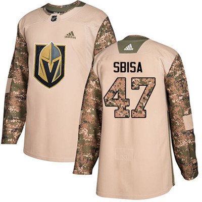 Adidas Vegas Golden Knights #47 Luca Sbisa Camo Authentic 2017 Veterans Day Stitched Youth NHL Jersey inbean