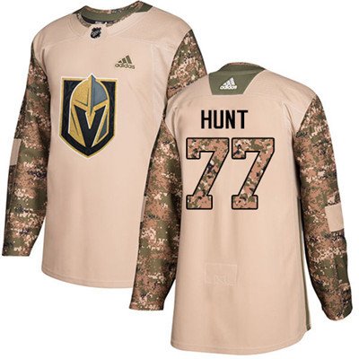 Adidas Vegas Golden Knights #77 Brad Hunt Camo Authentic 2017 Veterans Day Stitched Youth NHL Jersey inbean