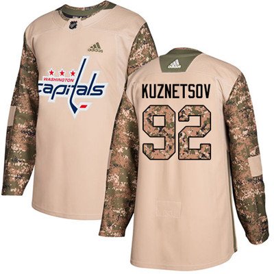 Adidas Washington Capitals #92 Evgeny Kuznetsov Camo Authentic 2017 Veterans Day Stitched Youth NHL Jersey inbean