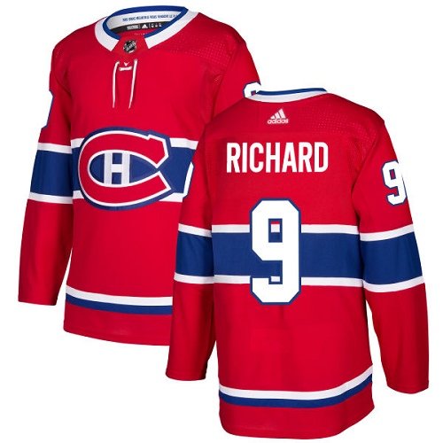 Adidas Montreal Canadiens #9 Maurice Richard Red Home Authentic Stitched Youth NHL Jersey inbean