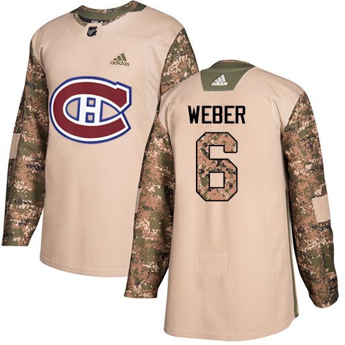 Adidas Montreal Canadiens #6 Shea Weber Camo Authentic 2017 Veterans Day Stitched Youth NHL Jersey inbean