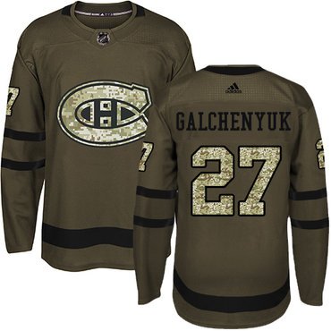 Adidas Montreal Canadiens #27 Alex Galchenyuk Green Salute to Service Stitched Youth NHL Jersey inbean