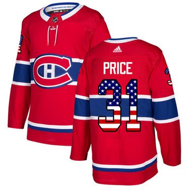 Adidas Montreal Canadiens #31 Carey Price Red Home Authentic USA Flag Stitched Youth NHL Jersey inbean