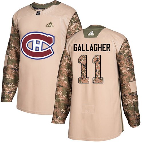 Adidas Montreal Canadiens #11 Brendan Gallagher Camo Authentic 2017 Veterans Day Stitched Youth NHL Jersey inbean