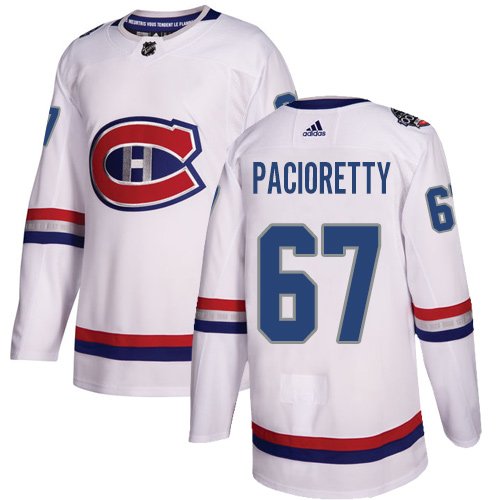 Adidas Montreal Canadiens #67 Max Pacioretty White Authentic 2017 100 Classic Stitched Youth NHL Jersey inbean