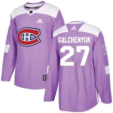 Adidas Montreal Canadiens #27 Alex Galchenyuk Purple Authentic Fights Cancer Stitched Youth NHL Jersey inbean