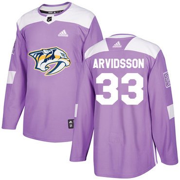 Adidas Nashville Predators #33 Viktor Arvidsson Purple Authentic Fights Cancer Stitched Youth NHL Jersey inbean