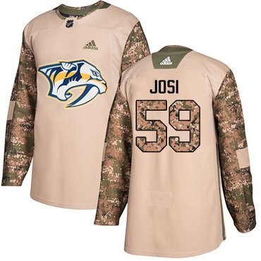 Adidas Nashville Predators #59 Roman Josi Camo Authentic 2017 Veterans Day Stitched Youth NHL Jersey inbean