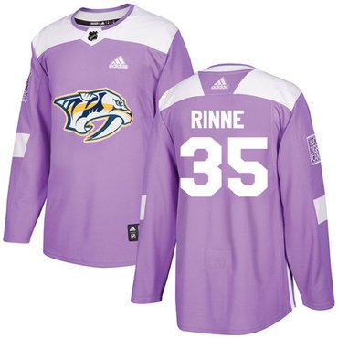 Adidas Nashville Predators #35 Pekka Rinne Purple Authentic Fights Cancer Stitched Youth NHL Jersey inbean