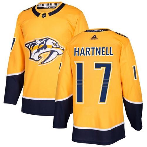 Adidas Nashville Predators #17 Scott Hartnell Yellow Home Authentic Stitched Youth NHL Jersey inbean