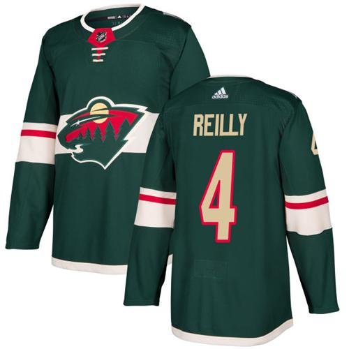 Adidas Minnesota Wild #4 Mike Reilly Green Home Authentic Stitched Youth NHL Jersey inbean