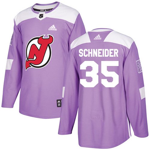 Adidas New Jersey Devils #35 Cory Schneider Purple Authentic Fights Cancer Stitched Youth NHL Jersey inbean