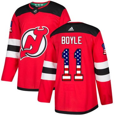 Adidas New Jersey Devils #11 Brian Boyle Red Home Authentic USA Flag Stitched Youth NHL Jersey inbean