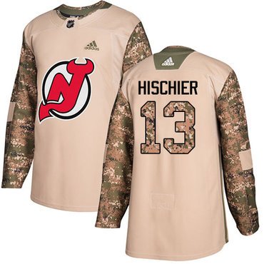 Adidas New Jersey Devils #13 Nico Hischier Camo Authentic 2017 Veterans Day Stitched Youth NHL Jersey inbean