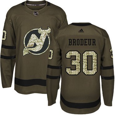 Adidas New Jersey Devils #30 Martin Brodeur Green Salute to Service Stitched Youth NHL Jersey inbean