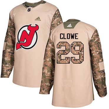 Adidas New Jersey Devils #29 Ryane Clowe Camo Authentic 2017 Veterans Day Stitched Youth NHL Jersey inbean