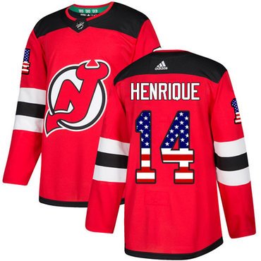 Adidas New Jersey Devils #14 Adam Henrique Red Home Authentic USA Flag Stitched Youth NHL Jersey inbean