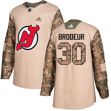 Adidas New Jersey Devils #30 Martin Brodeur Camo Authentic 2017 Veterans Day Stitched Youth NHL Jersey inbean