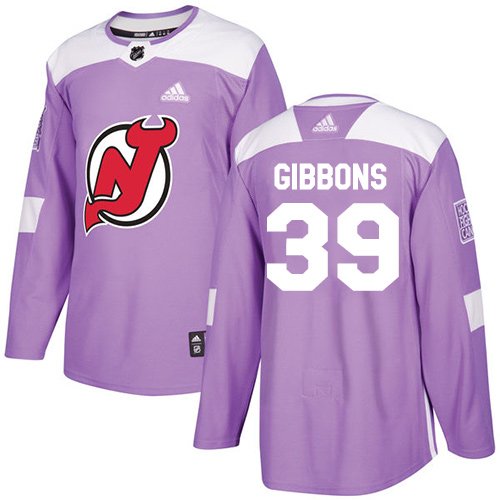 Adidas New Jersey Devils #39 Brian Gibbons Purple Authentic Fights Cancer Stitched Youth NHL Jersey inbean