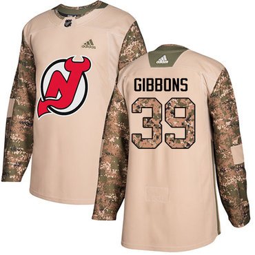 Adidas New Jersey Devils #39 Brian Gibbons Camo Authentic 2017 Veterans Day Stitched Youth NHL Jersey inbean