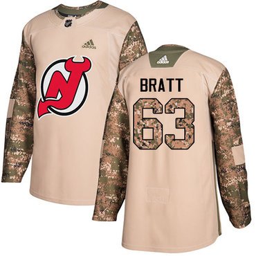 Adidas New Jersey Devils #63 Jesper Bratt Camo Authentic 2017 Veterans Day Stitched Youth NHL Jersey inbean