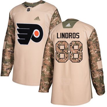 Adidas Philadelphia Flyers #88 Eric Lindros Camo Authentic 2017 Veterans Day Stitched Youth NHL Jersey inbean