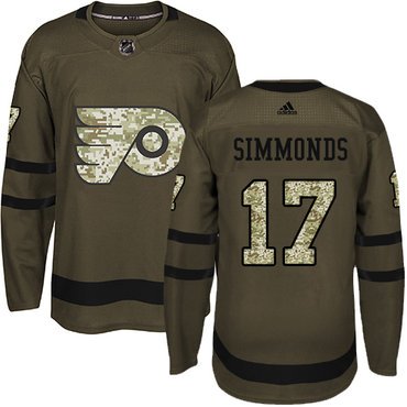 Adidas Philadelphia Flyers #17 Wayne Simmonds Green Salute to Service Stitched Youth NHL Jersey inbean