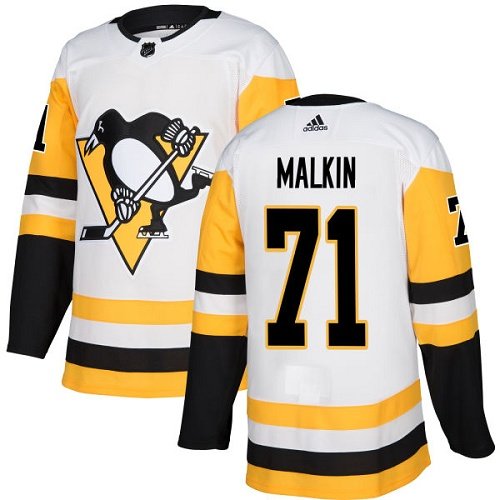 Adidas Pittsburgh Penguins #71 Evgeni Malkin White Road Authentic Stitched Youth NHL Jersey inbean