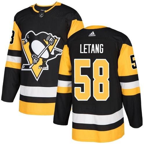 Adidas Pittsburgh Penguins #58 Kris Letang Black Home Authentic Stitched Youth NHL Jersey inbean