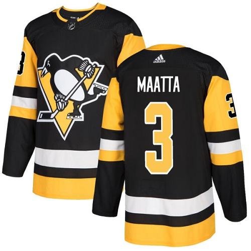 Adidas Pittsburgh Penguins #3 Olli Maatta Black Home Authentic Stitched Youth NHL Jersey inbean