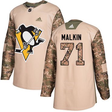 Adidas Pittsburgh Penguins #71 Evgeni Malkin Camo Authentic 2017 Veterans Day Stitched Youth NHL Jersey inbean