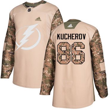 Adidas Tampa Bay Lightning #86 Nikita Kucherov Camo Authentic 2017 Veterans Day Stitched Youth NHL Jersey inbean