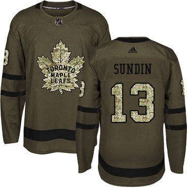 Adidas Toronto Maple Leafs #13 Mats Sundin Green Salute to Service Stitched Youth NHL Jersey inbean