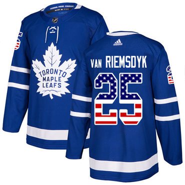 Adidas Toronto Maple Leafs #25 James Van Riemsdyk Blue Home Authentic USA Flag Stitched Youth NHL Jersey inbean