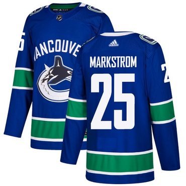 Adidas Vancouver Canucks #25 Jacob Markstrom Blue Home Authentic Youth Stitched NHL Jersey inbean