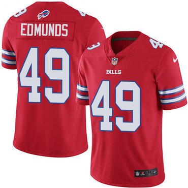 Nike Bills #49 Tremaine Edmunds Red Youth Stitched NFL Limited Rush Jersey inbean