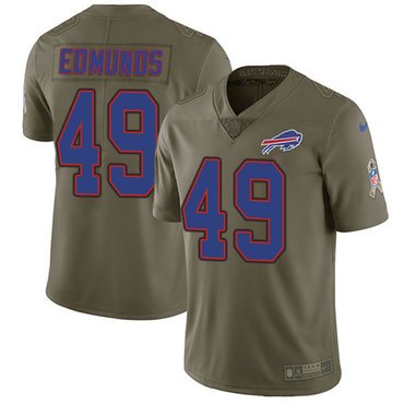 Nike Bills #49 Tremaine Edmunds Olive Youth Stitched NFL Limited 2017 Salute to Service Jersey inbean