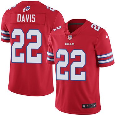 Nike Bills #22 Vontae Davis Red Youth Stitched NFL Limited Rush Jersey inbean