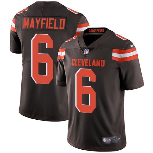 Nike Browns #6 Baker Mayfield Brown Team Color Youth Stitched NFL Vapor Untouchable Limited Jersey inbean