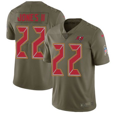 Nike Buccaneers #22 Ronald Jones II Olive Youth Stitched NFL Limited 2017 Salute to Service Jersey inbean