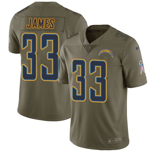 Nike Chargers #33 Derwin James Olive Youth Stitched NFL Limited 2017 Salute to Service Jersey inbean