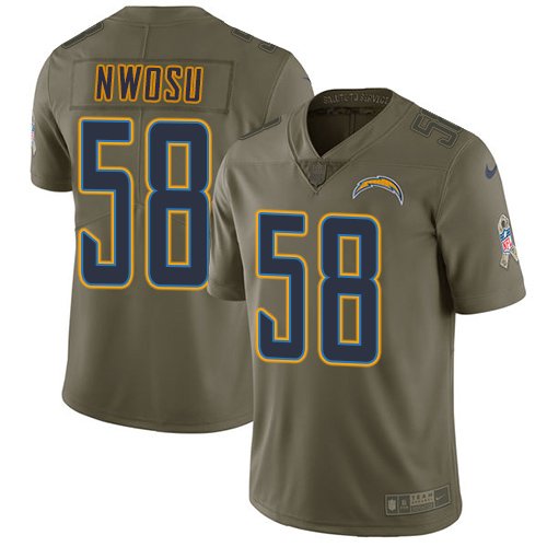 Nike Chargers #58 Uchenna Nwosu Olive Youth Stitched NFL Limited 2017 Salute to Service Jersey inbean