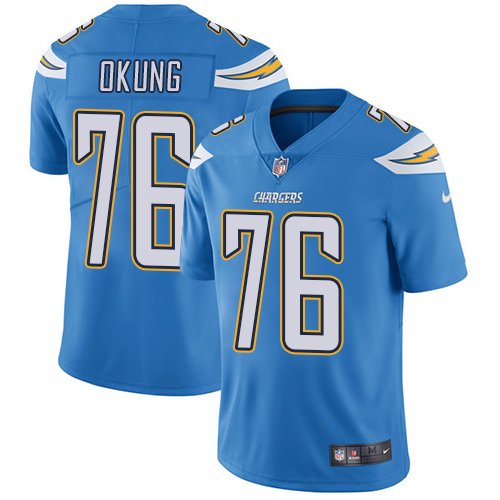 Nike Chargers #76 Russell Okung Electric Blue Alternate Youth Stitched NFL Vapor Untouchable Limited Jersey inbean