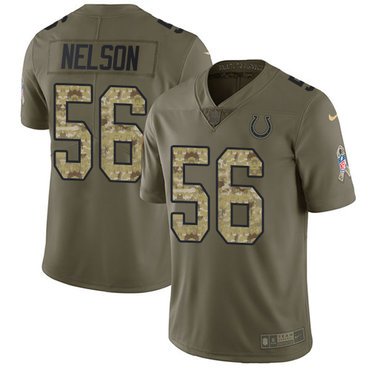 Nike Colts #56 Quenton Nelson Olive Camo Youth Stitched NFL Limited 2017 Salute to Service Jersey inbean