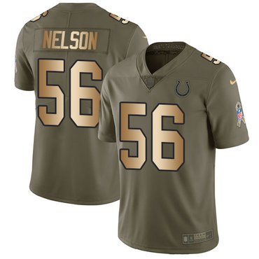 Nike Colts #56 Quenton Nelson Olive Gold Youth Stitched NFL Limited 2017 Salute to Service Jersey inbean