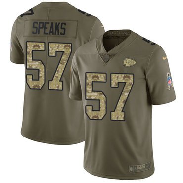 Nike Chiefs #57 Breeland Speaks Olive Camo Youth Stitched NFL Limited 2017 Salute to Service Jersey inbean