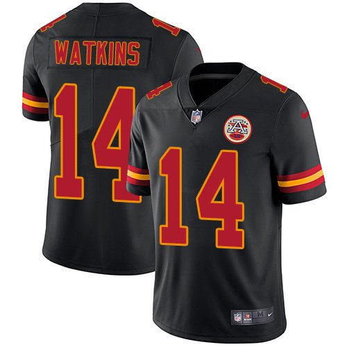 Nike Chiefs #14 Sammy Watkins Black Youth Stitched NFL Limited Rush Jersey inbean