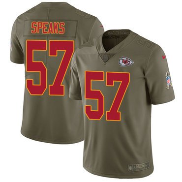 Nike Chiefs #57 Breeland Speaks Olive Youth Stitched NFL Limited 2017 Salute to Service Jersey inbean