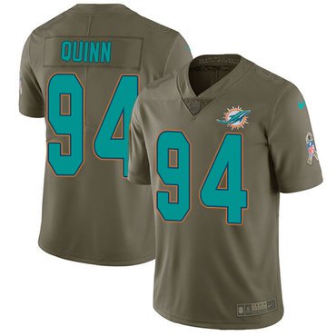 Nike Dolphins #94 Robert Quinn Olive Youth Stitched NFL Limited 2017 Salute to Service Jersey inbean